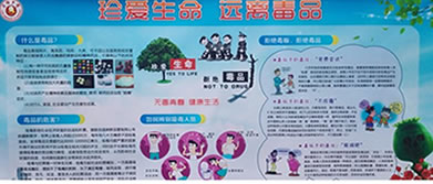上海市光明中学组织同学参与禁毒宣传活动