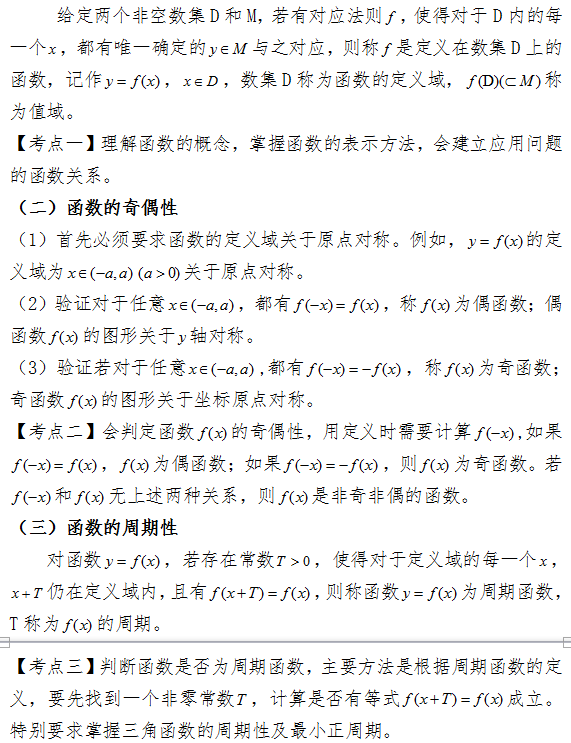 2018考研数学复习:函数内容考点详解(一)