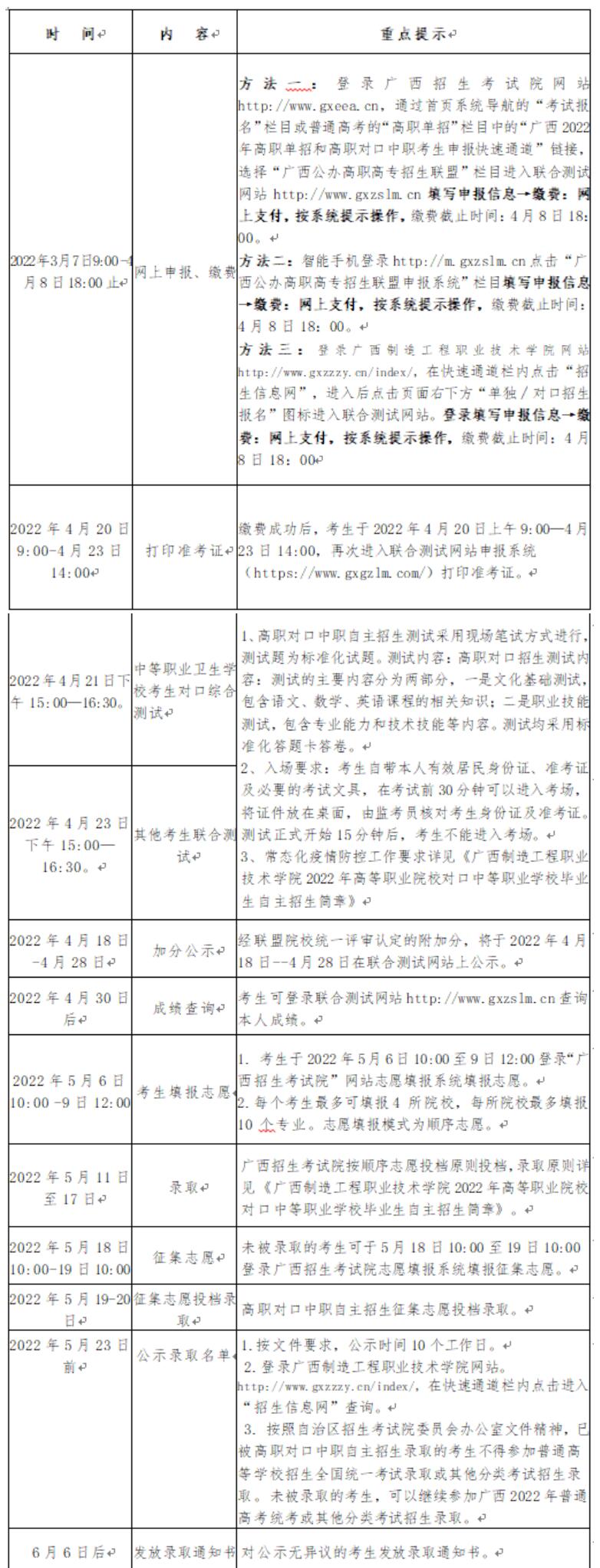 2022年广西制造工程职业技术学院高职对口中职自主招生简章