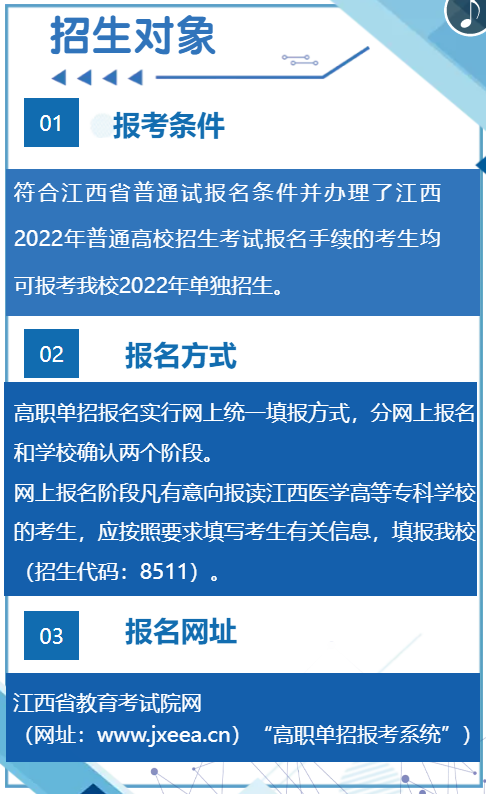 2022年江西医学高等专科学校单招简章