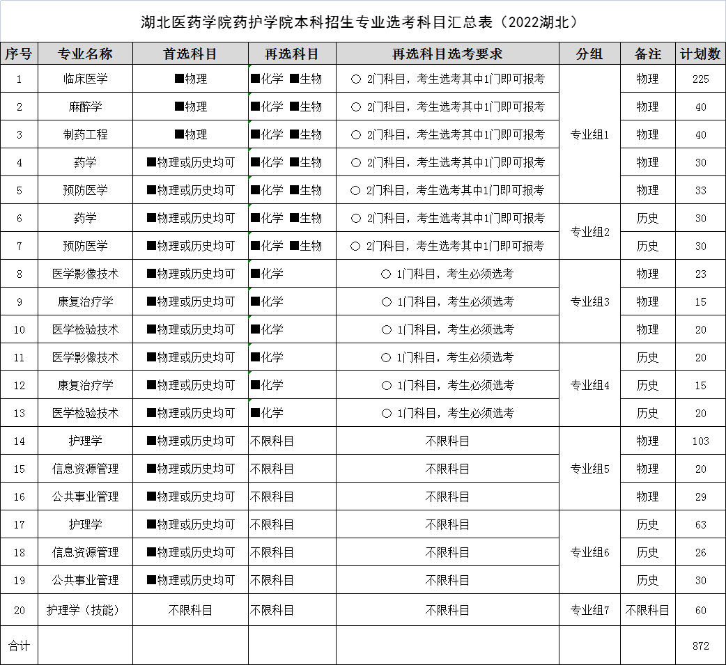 湖北医药学院药护学院有哪些专业？