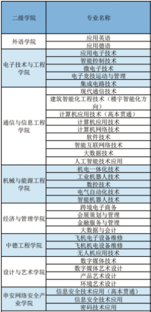上海电子信息职业技术学院有哪些专业？
