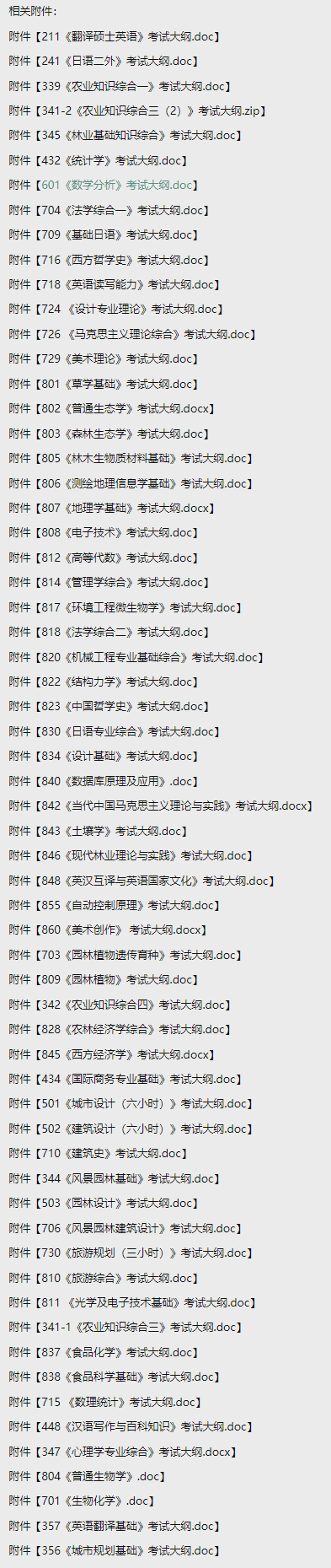 2023年北京林业大学考研大纲