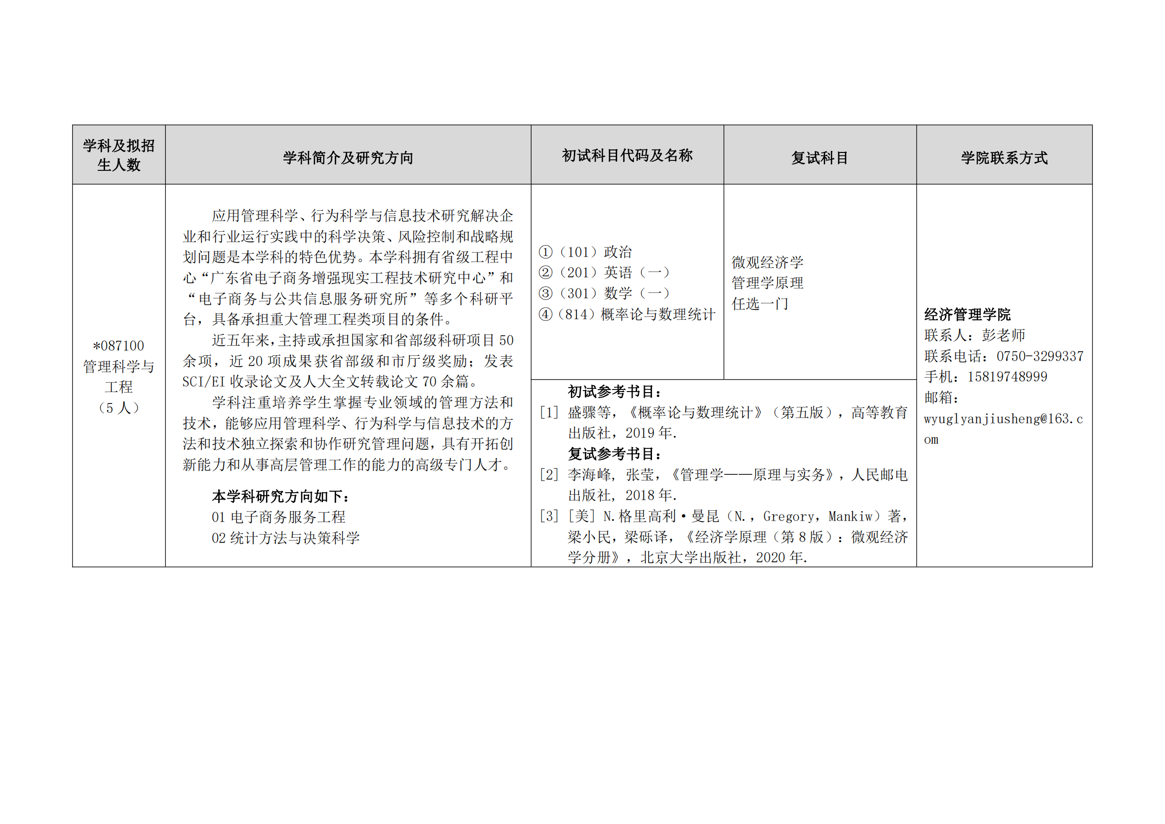 2023五邑大学研究生计划招生人数各专业招多少人