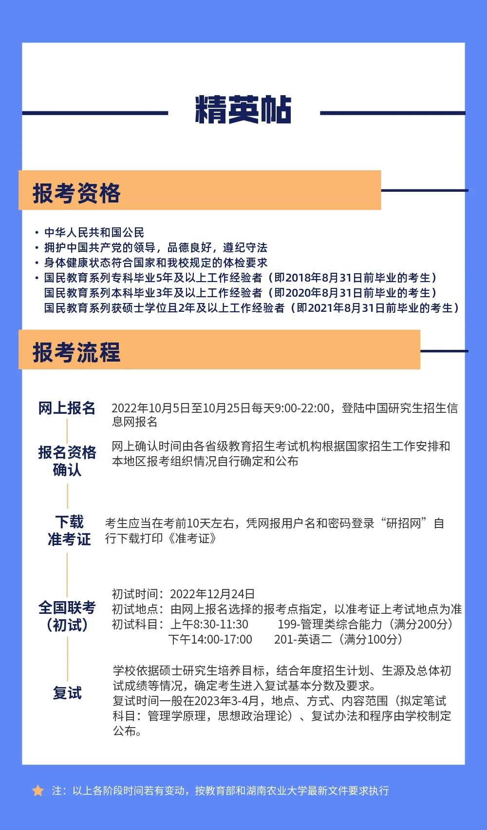 2023年湖南农业大学MBA招生简章