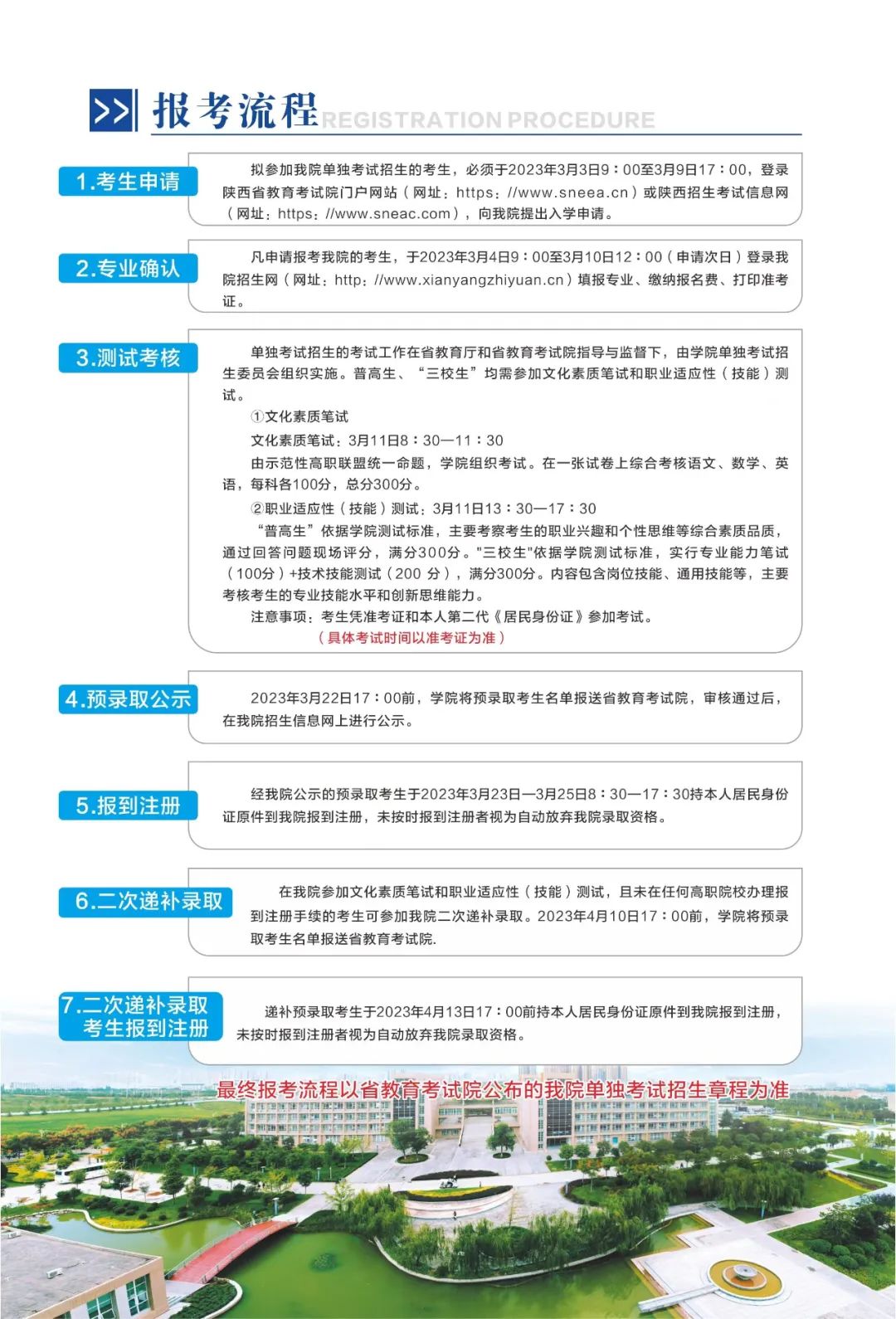 2023年咸阳职业技术学院单招简章