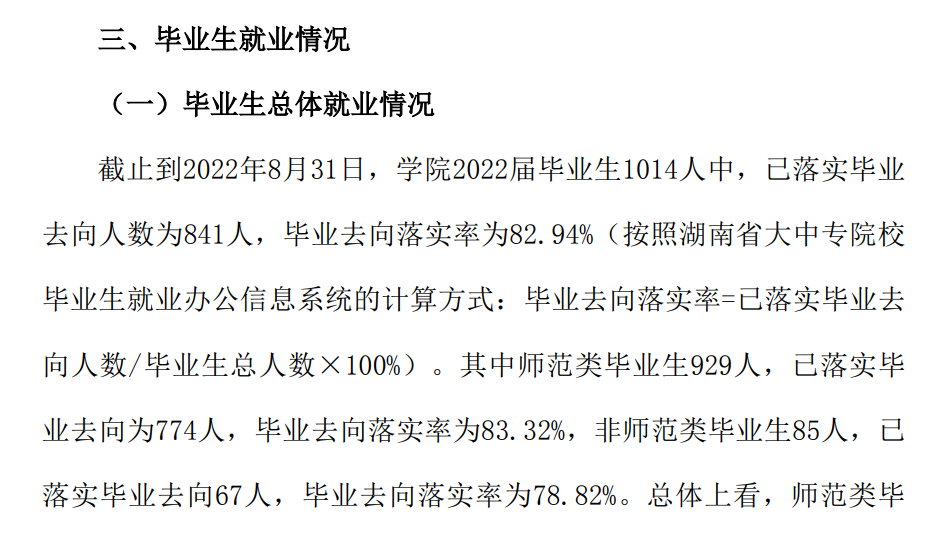 衡阳师范学院南岳学院就业质量如何前景好吗