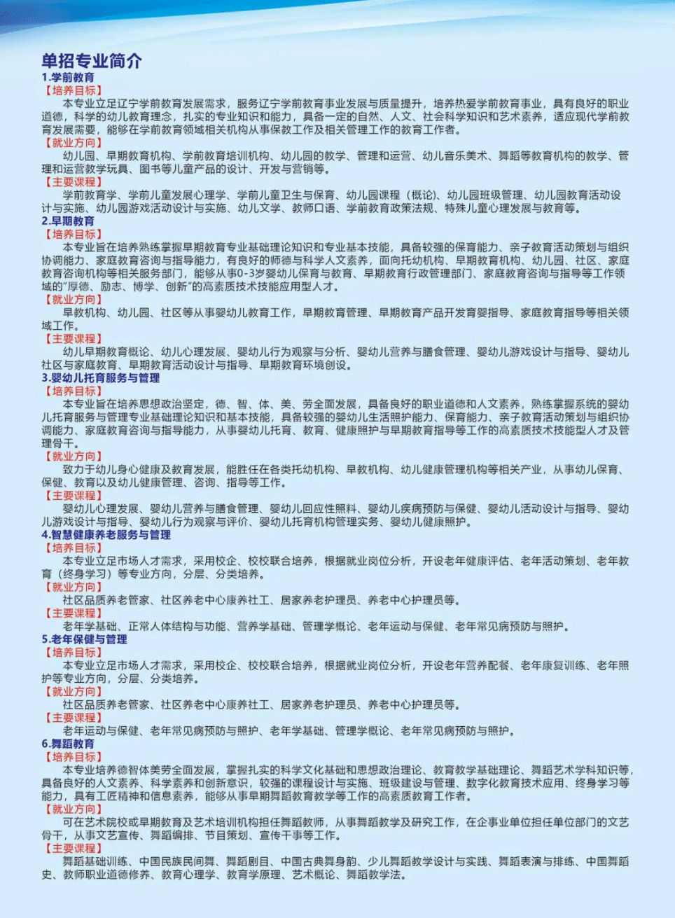 2024年辽宁师范高等专科学校单招简章