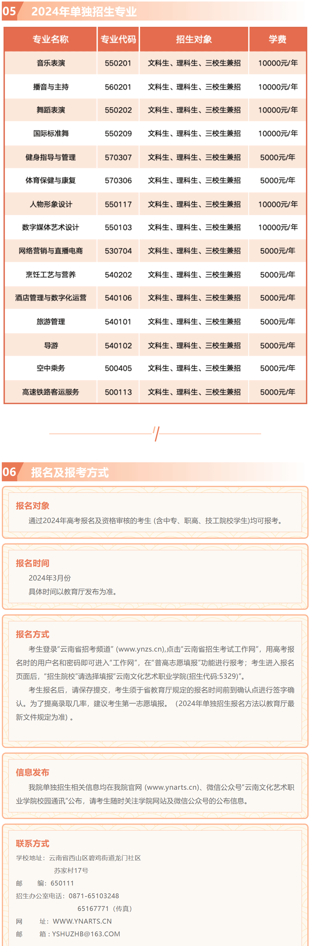 2024年云南文化艺术职业学院单招简章