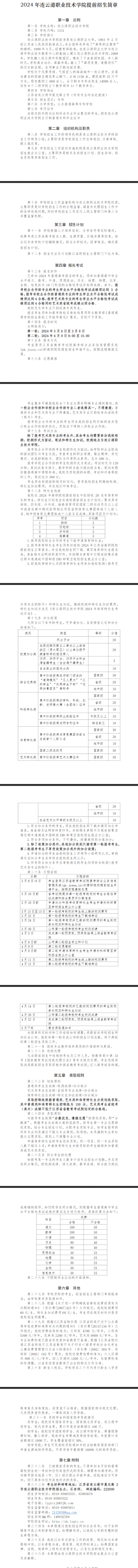 2024年连云港职业技术学院提前招生简章