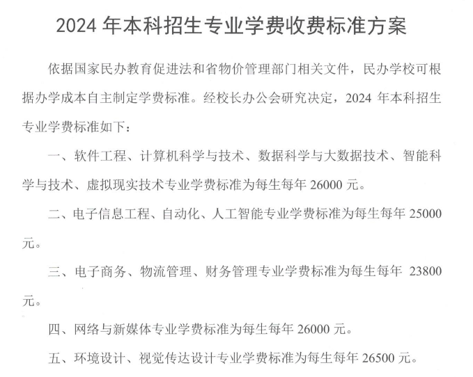 2024哈尔滨信息工程学院学费及各专业学费多少钱一年
