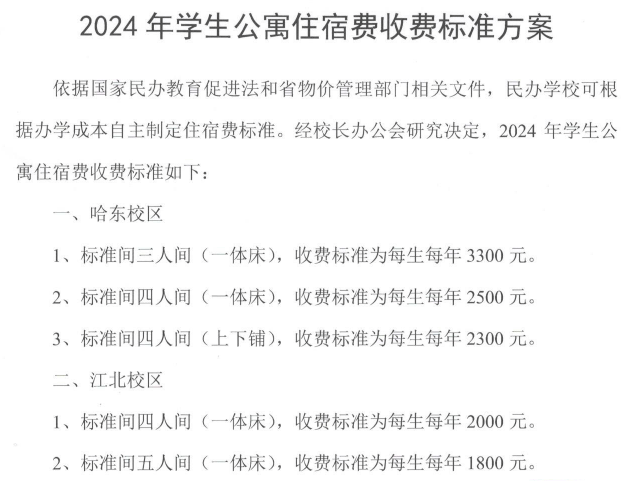 2024哈尔滨信息工程学院学费及各专业学费多少钱一年
